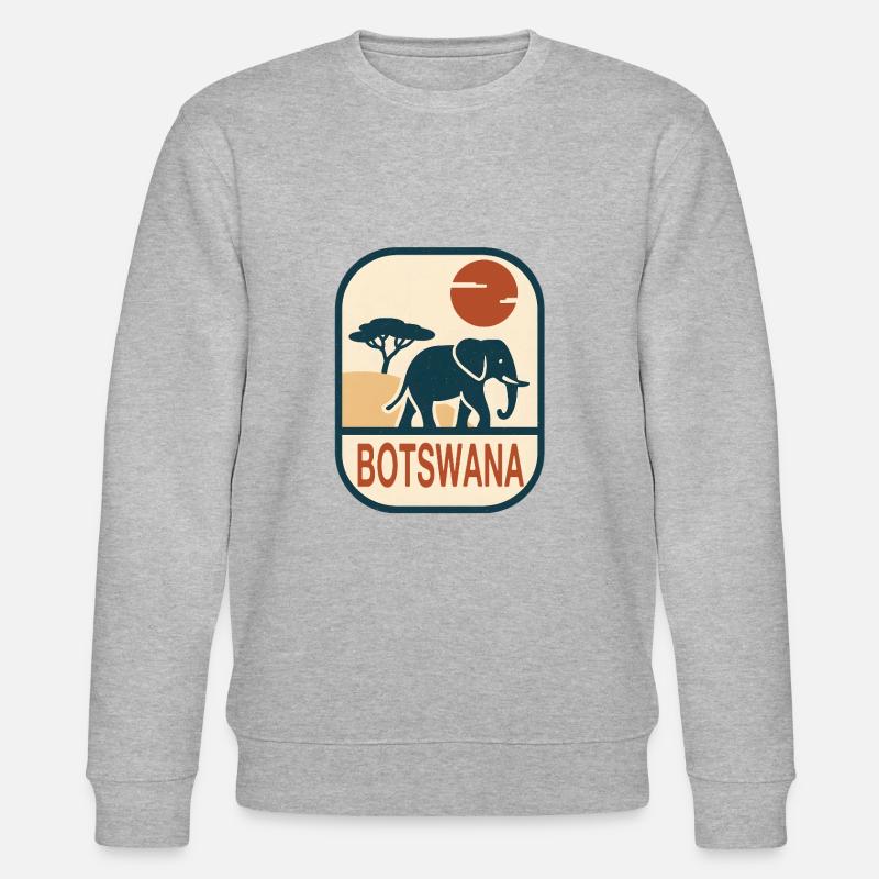 Botswana Elefant Afrika - Stanley/Stella Unisex Bio-Sweatshirt CHANGER  - Grau meliert