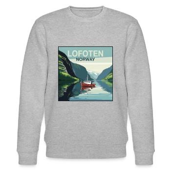 Hochseefischen Norwegen Lofoten - Stanley/Stella Unisex Bio-Sweatshirt CHANGER  - Grau meliert - Vorne - Nik (191cm) & Marisol (170cm)