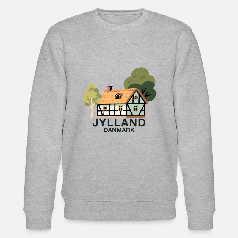 Juetland half-timbered house with trees - Stanley/Stella CHANGER Unisex Organic Sweatshirt - heather grey