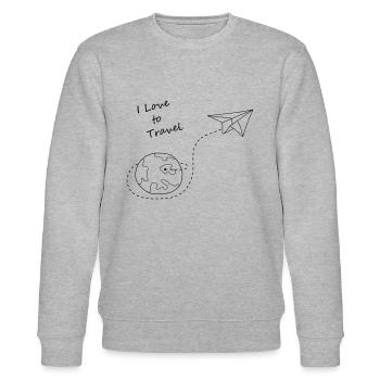 Paperflieger Reise - Stanley/Stella Unisex Bio-Sweatshirt CHANGER  - Grau meliert - Vorne - Nik (191cm) & Marisol (170cm)
