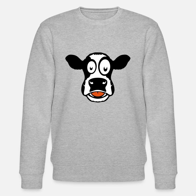 vache dessin 104 - Sweat bio CHANGER Stanley/Stella Unisexe - gris chiné