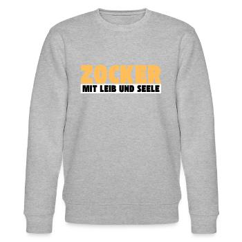 Zocker mit Leib und Seele - Stanley/Stella Unisex Bio-Sweatshirt CHANGER  - Grau meliert - Vorne - Nik (191cm) & Marisol (170cm)