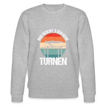 Kunstturnen Geräteturnen Barren - Stanley/Stella Unisex Bio-Sweatshirt CHANGER  - Grau meliert - Vorne - Nik (191cm) & Marisol (170cm)