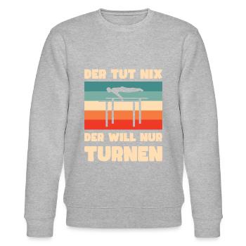 Kunstturnen Barren Turnen - Stanley/Stella Unisex Bio-Sweatshirt CHANGER  - Grau meliert - Vorne - Nik (191cm) & Marisol (170cm)