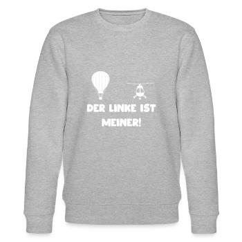 Gasballon Ballonpilot Lustiger Spruch - Stanley/Stella Unisex Bio-Sweatshirt CHANGER  - Grau meliert - Vorne - Nik (191cm) & Marisol (170cm)