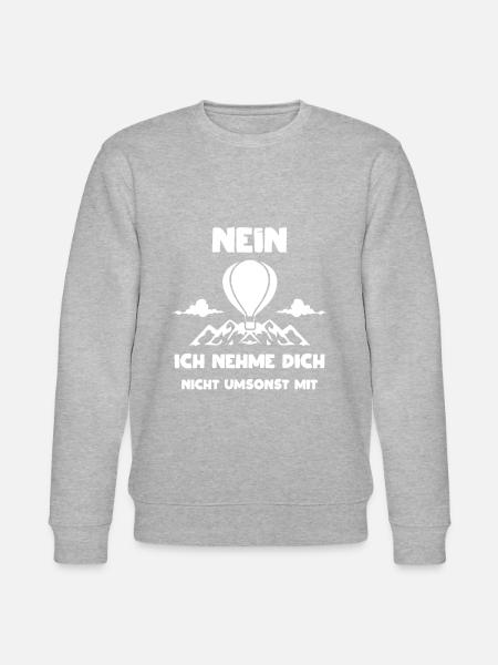 Heißluftballonpilot nimmt dich nicht umsonst mit - Stanley/Stella Unisex Bio-Sweatshirt CHANGER - Grau meliert
