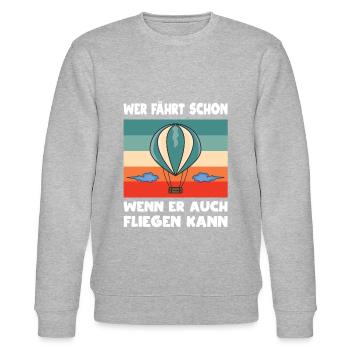 Retro Ballonpilot Heißluftballonpilot - Stanley/Stella Unisex Bio-Sweatshirt CHANGER  - Grau meliert - Vorne - Nik (191cm) & Marisol (170cm)