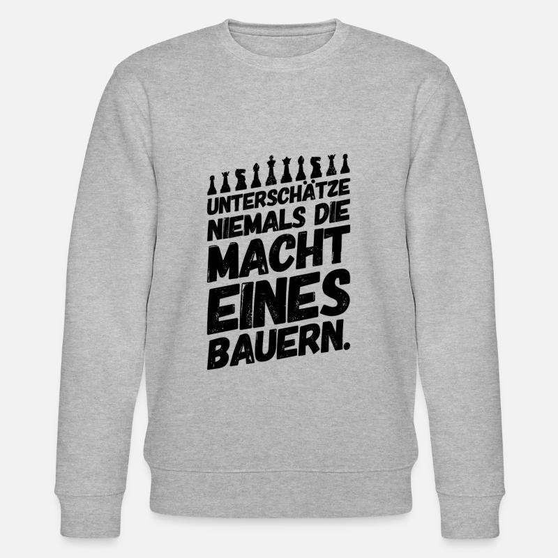 Schach Sprüche Bauer - Stanley/Stella Unisex Bio-Sweatshirt CHANGER  - Grau meliert