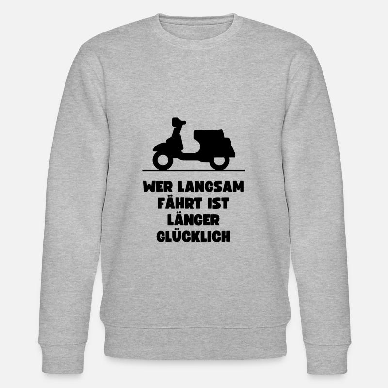 Passionierter Rollerfahrer oder Mofafahrer - Stanley/Stella Unisex Bio-Sweatshirt CHANGER  - Grau meliert