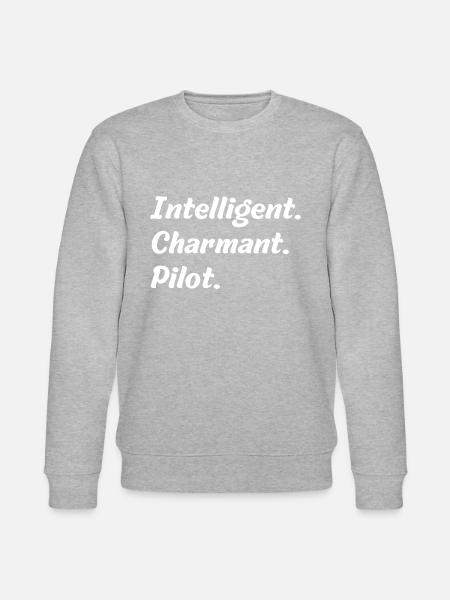 Intelligent. Charmant. Pilot - Stanley/Stella Unisex Bio-Sweatshirt CHANGER  - Grau meliert