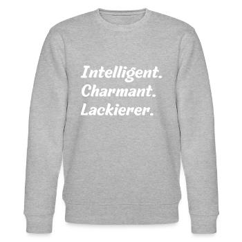 Intelligent. Charmant. Lackierer - Stanley/Stella Unisex Bio-Sweatshirt CHANGER  - Grau meliert - Vorne - Nik (191cm) & Marisol (170cm)
