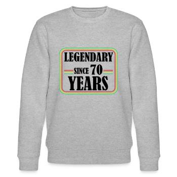 Legendary for 70 years, 70 birthday, finally 70 - Stanley/Stella CHANGER Unisex Organic Sweatshirt - heather grey - Front - Nik (191cm) & Marisol (170cm)