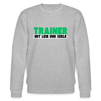 Trainer mit Leib und Seele - Stanley/Stella Unisex Bio-Sweatshirt CHANGER  - Grau meliert - Vorne - Nik (191cm) & Marisol (170cm)
