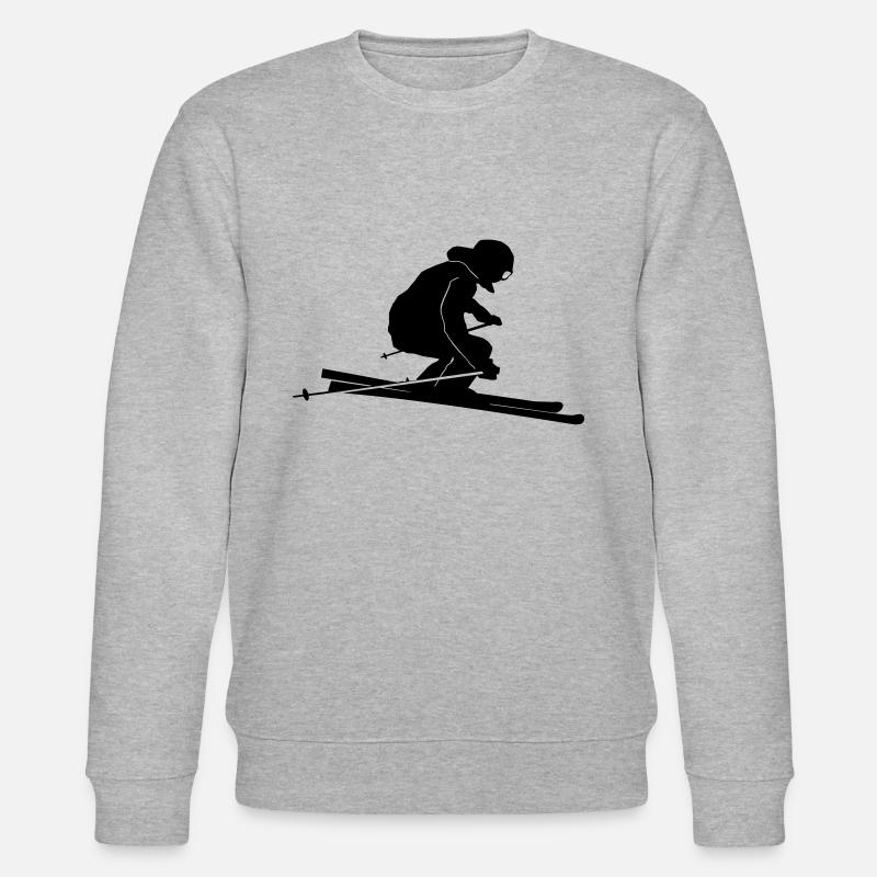 Winter - Skifahrer Carving - Stanley/Stella Unisex Bio-Sweatshirt CHANGER  - Grau meliert