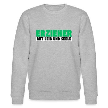 Erzieher mit Leib und Seele - Stanley/Stella Unisex Bio-Sweatshirt CHANGER  - Grau meliert - Vorne - Nik (191cm) & Marisol (170cm)