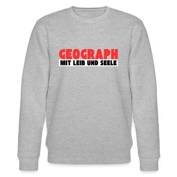 Geograph mit Leib und Seele - Stanley/Stella Unisex Bio-Sweatshirt CHANGER  - Grau meliert - Vorne - Nik (191cm) & Marisol (170cm)
