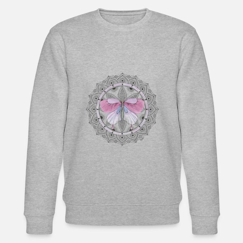 mandala papillon - Sweat bio CHANGER Stanley/Stella Unisexe - gris chiné