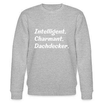 Intelligent. Charmant. Dachdecker - Stanley/Stella Unisex Bio-Sweatshirt CHANGER  - Grau meliert - Vorne - Nik (191cm) & Marisol (170cm)
