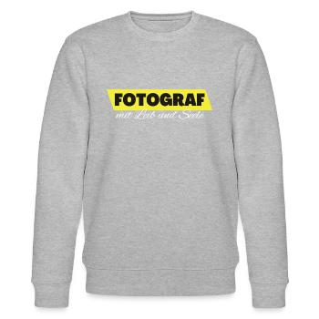 Fotograf mit Leib und Seele - Stanley/Stella Unisex Bio-Sweatshirt CHANGER  - Grau meliert - Vorne - Nik (191cm) & Marisol (170cm)