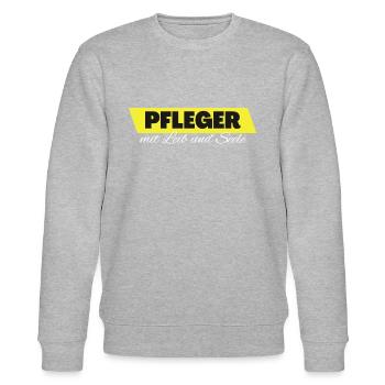 Pfleger mit Leib und Seele - Stanley/Stella Unisex Bio-Sweatshirt CHANGER  - Grau meliert - Vorne - Nik (191cm) & Marisol (170cm)