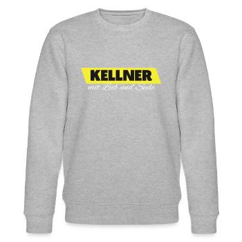 Kellner mit Leib und Seele - Stanley/Stella Unisex Bio-Sweatshirt CHANGER  - Grau meliert - Vorne - Nik (191cm) & Marisol (170cm)