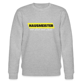 Hausmeister mit Leib und Seele - Stanley/Stella Unisex Bio-Sweatshirt CHANGER  - Grau meliert - Vorne - Nik (191cm) & Marisol (170cm)