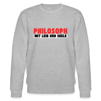 Philosoph mit Leib und Seele - Stanley/Stella Unisex Bio-Sweatshirt CHANGER  - Grau meliert - Vorne - Nik (191cm) & Marisol (170cm)