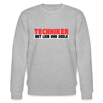 Techniker mit Leib und Seele - Stanley/Stella Unisex Bio-Sweatshirt CHANGER  - Grau meliert - Vorne - Nik (191cm) & Marisol (170cm)
