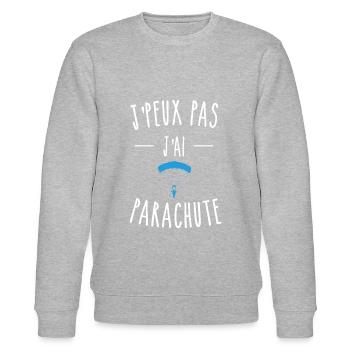 J'PEUX PAS J'AI PARACHUTE - CHUTE LIBRE - Sweat bio CHANGER Stanley/Stella Unisexe - gris chiné - Devant - Nik (191cm) & Marisol (170cm)