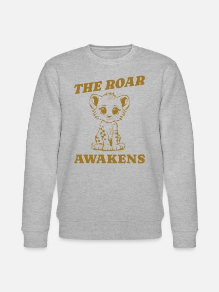 the roar awakens gift - Stanley/Stella CHANGER Unisex Organic Sweatshirt - heather grey