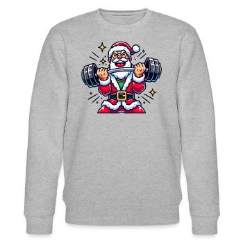 Levage du Père Noël - Sweat bio CHANGER Stanley/Stella Unisexe - gris chiné - Devant - Nik (191cm) & Marisol (170cm)
