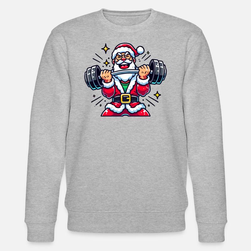 Lifting Santa - Stanley/Stella Unisex Bio-Sweatshirt CHANGER  - Grau meliert
