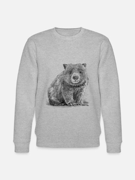 Wombat Realistic Handrawn - Stanley/Stella CHANGER Unisex Organic Sweatshirt - heather grey