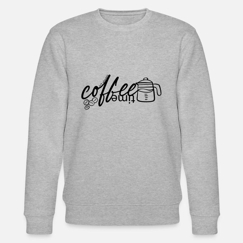 PiexSu - Its always coffeetime - Stanley/Stella Unisex Bio-Sweatshirt CHANGER  - Grau meliert