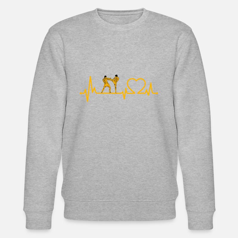 Muay Thai Herzschlag - Stanley/Stella Unisex Bio-Sweatshirt CHANGER  - Grau meliert