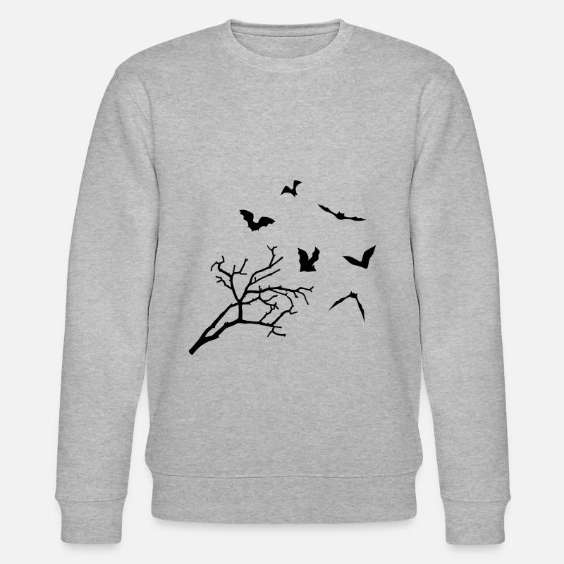 Fledermäuse und Baum, Fledermaus - Stanley/Stella Unisex Bio-Sweatshirt CHANGER  - Grau meliert