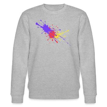 Bunte Farbflecken Geschenk stylish - Stanley/Stella Unisex Bio-Sweatshirt CHANGER  - Grau meliert - Vorne - Nik (191cm) & Marisol (170cm)