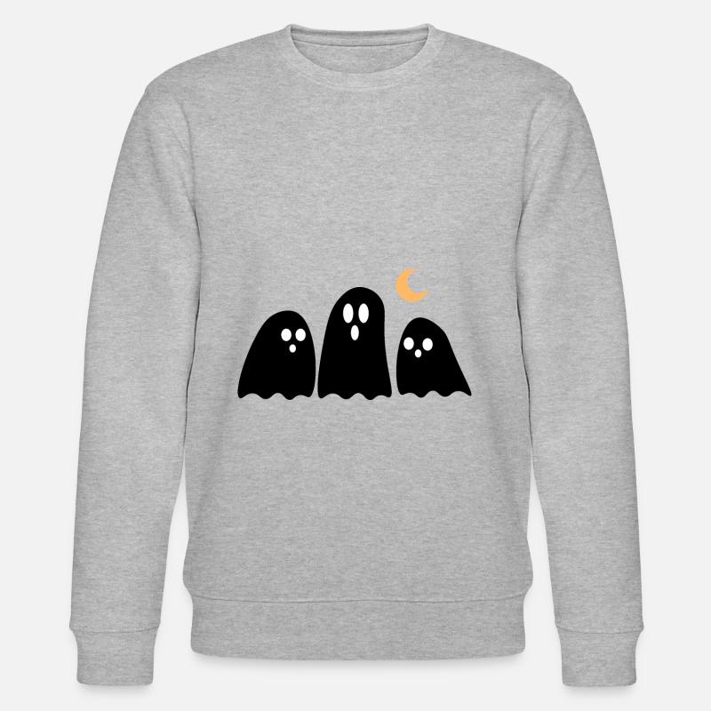 Halloween Geister Schwarz - Stanley/Stella Unisex Bio-Sweatshirt CHANGER  - Grau meliert