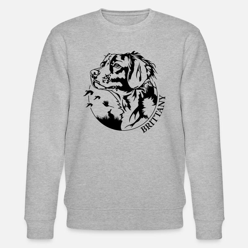 Brittany Jagdhund Jäger Jagdhunde Wilsigns - Stanley/Stella Unisex Bio-Sweatshirt CHANGER  - Grau meliert