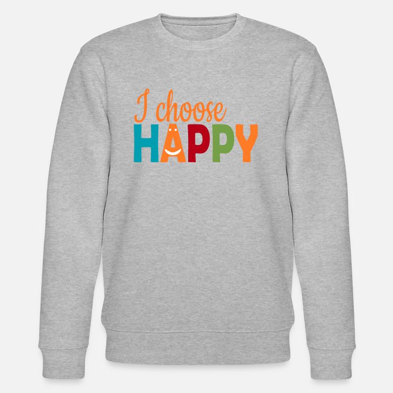 Ich wähle Happy - Stanley/Stella Unisex Bio-Sweatshirt CHANGER  - Grau meliert