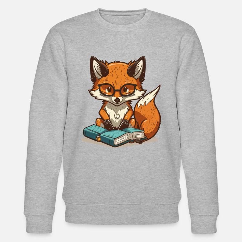 Buchhafter Fuchs - Stanley/Stella Unisex Bio-Sweatshirt CHANGER  - Grau meliert