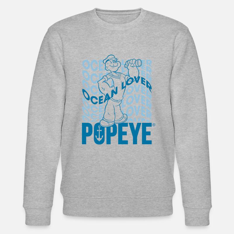 Popeye Wavy Ocean Lover - Stanley/Stella Unisex Bio-Sweatshirt CHANGER  - Grau meliert