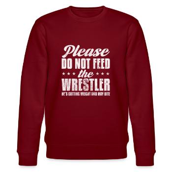 Wrestling - Stanley/Stella CHANGER Unisex Organic Sweatshirt - burgundy - Front - Nik (191cm) & Marisol (170cm)
