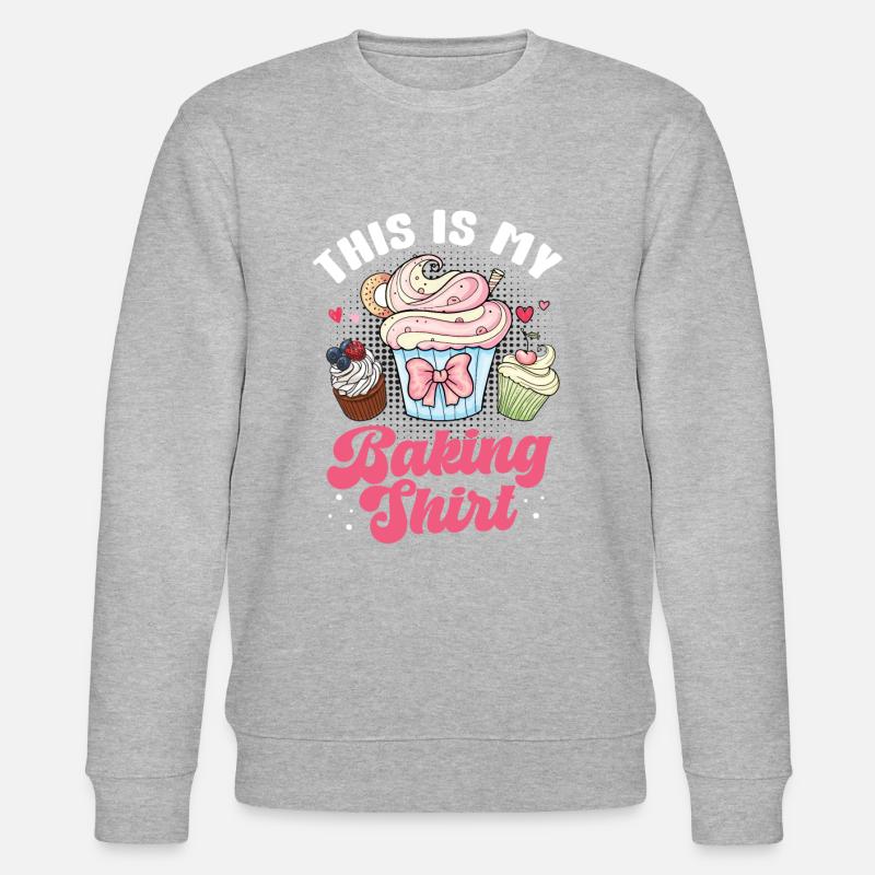 Cupcake Muffin Backen Geschenk - Stanley/Stella Unisex Bio-Sweatshirt CHANGER  - Grau meliert