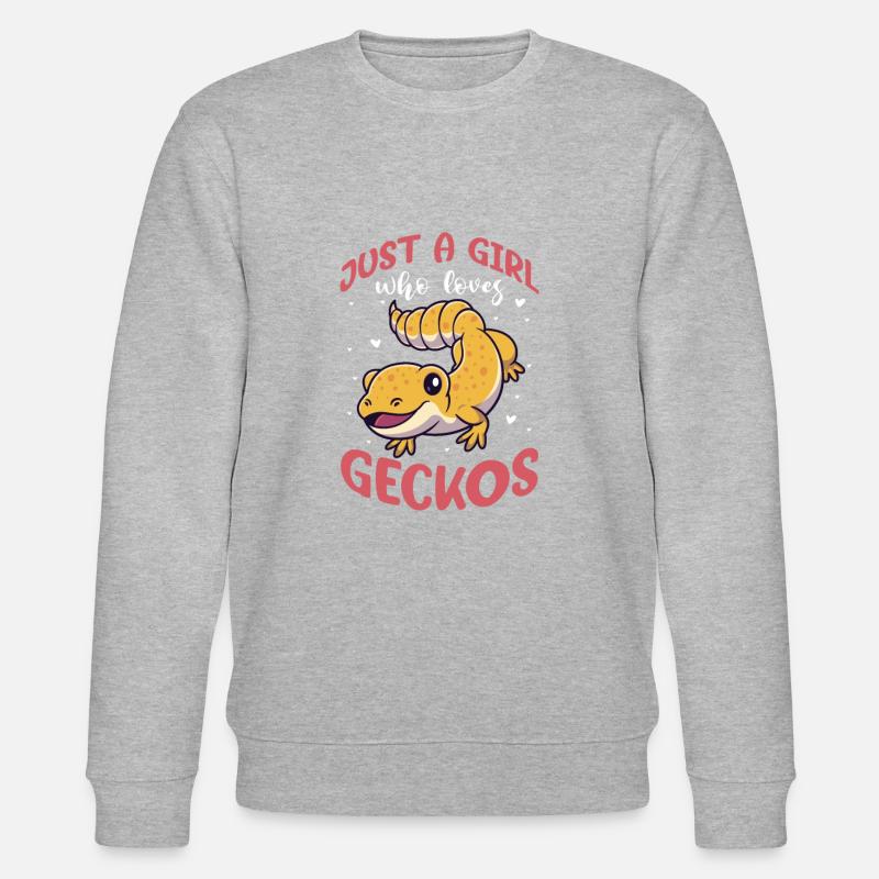 Gecko Salamander Echse Reptil Geschenk - Stanley/Stella Unisex Bio-Sweatshirt CHANGER  - Grau meliert
