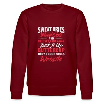Wrestling - Stanley/Stella CHANGER Unisex Organic Sweatshirt - burgundy - Front - Nik (191cm) & Marisol (170cm)
