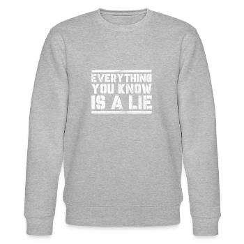 Verschwörung - Stanley/Stella Unisex Bio-Sweatshirt CHANGER  - Grau meliert - Vorne - Nik (191cm) & Marisol (170cm)