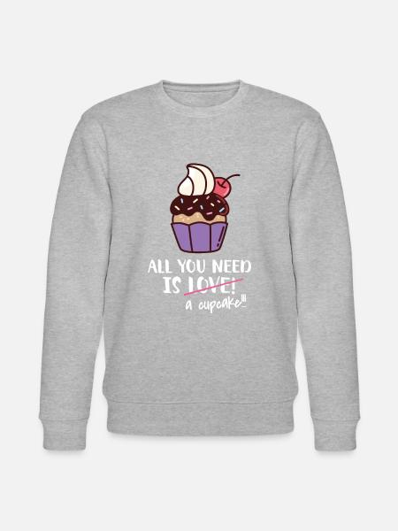 Cupcake Muffin Baking Gift - Stanley/Stella CHANGER Unisex Organic Sweatshirt - heather grey