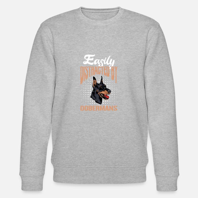 Dobermann Hund Hunde Haustier Geschenk - Stanley/Stella Unisex Bio-Sweatshirt CHANGER  - Grau meliert