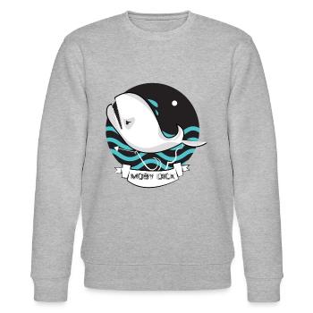 Moby Dick - Stanley/Stella CHANGER Unisex Organic Sweatshirt - heather grey - Front - Nik (191cm) & Marisol (170cm)